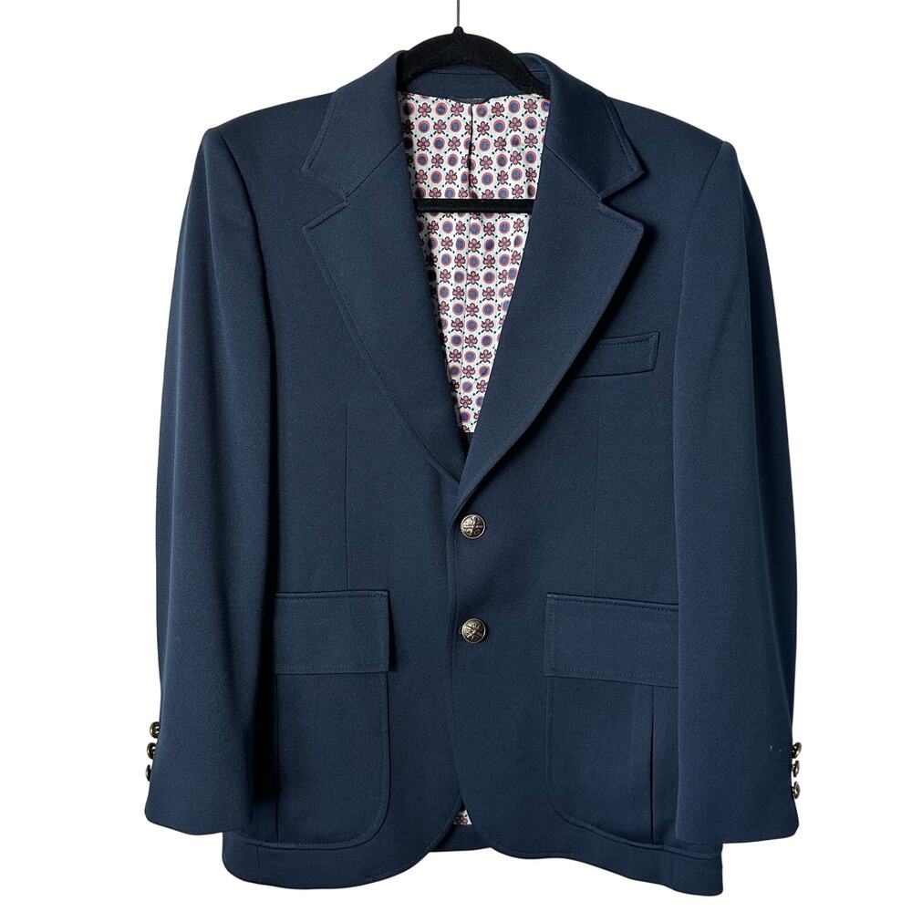 Vintage JCPenney The Men’s Shop Boys Navy Blazer XL (16/18) Retro Novelty Lining